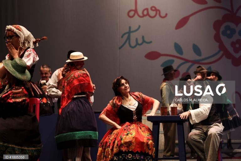 Ensaio de imprensa da opereta "Maria da Fonte", no Centro Cultural de Belém, Lisboa, 7 de novembro de 2023. Comédia em 3 atos, escrita em português, interpretada por oito solistas e 10 atores com o Coro do Teatro Nacional de São Carlos e Orquestra Sinfónica Portuguesa, com estreia marcada para 12 de novembro no Centro Cultural de Belém. (ACOMPANHA TEXTO DE 8 DE NOVEMBRO DE 2023). CARLOS M. ALMEIDA/LUSA