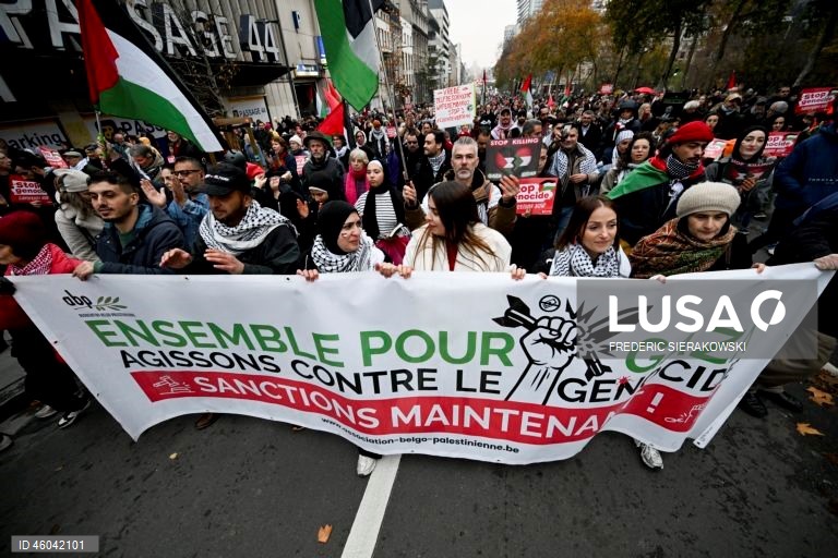 Bruxelas: Marcha nacional em solidariedade com o povo palestiniano.