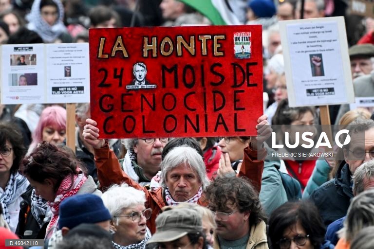 Bruxelas: Marcha nacional em solidariedade com o povo palestiniano.