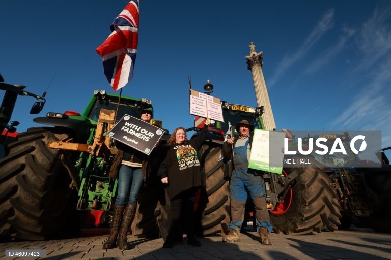 Reino Unido: Agricultores britânicos protestam no dia da apresentação do orçamento em Londres
