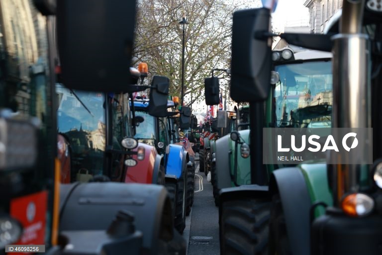 Reino Unido: Agricultores britânicos protestam no dia da apresentação do orçamento em Londres