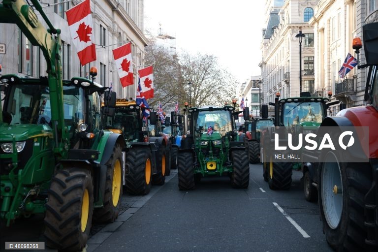 Reino Unido: Agricultores britânicos protestam no dia da apresentação do orçamento em Londres