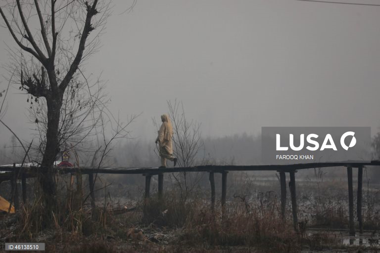 Índia: Onda de frio atinge Srinagar