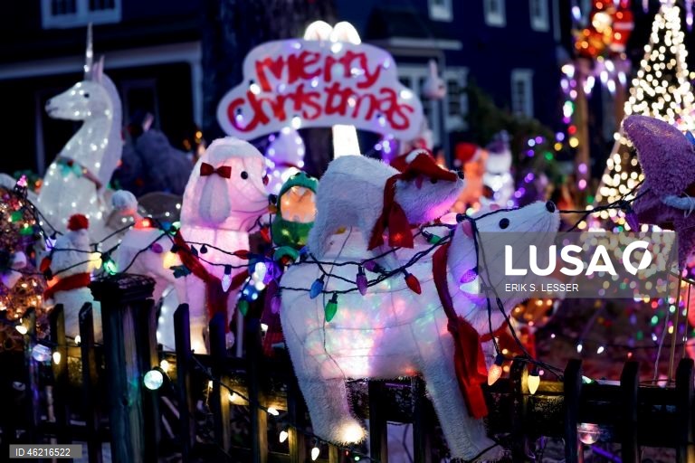 EUA: Iluminações natalícias nas casas do bairro em Atlanta