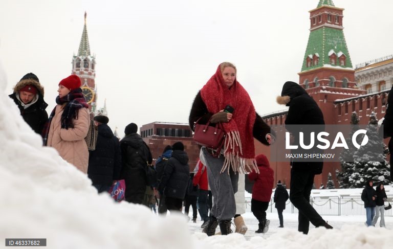 Rússia: Neve em Moscovo