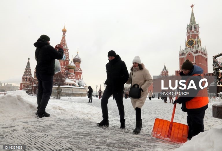 Rússia: Neve em Moscovo