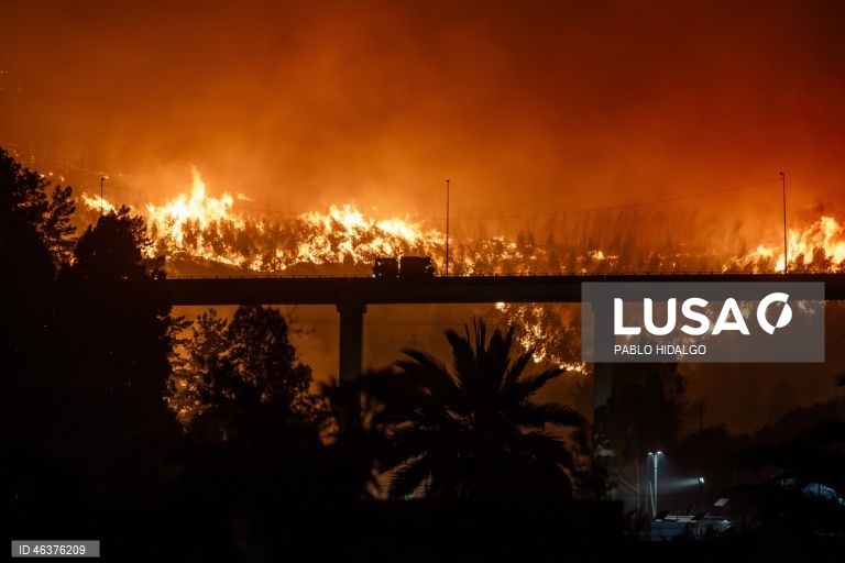 Chile: Incêndios florestais destroem casas em Penco