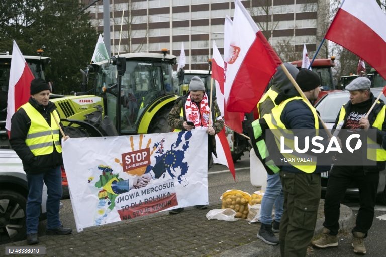 França: Manifestação de agricultores em Estrasburgo contra o acordo União Europeia-Mercosul 