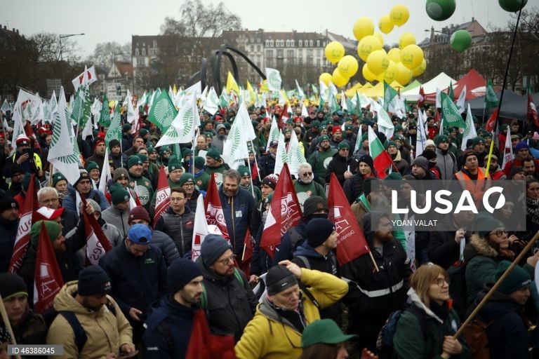 França: Manifestação de agricultores em Estrasburgo contra o acordo União Europeia-Mercosul 