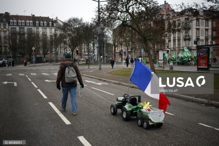 França: Manifestação de agricultores em Estrasburgo contra o acordo União Europeia-Mercosul 