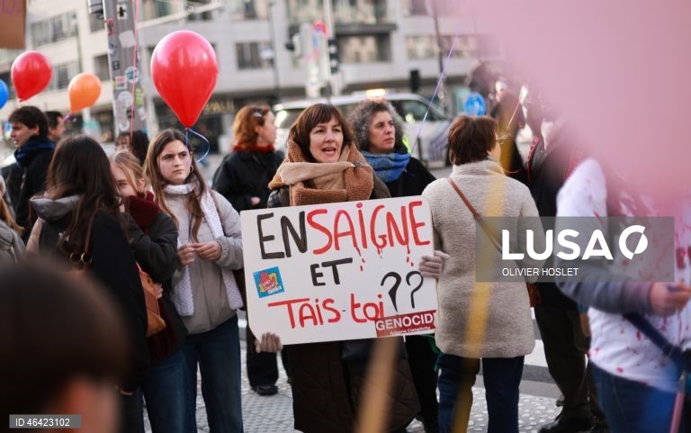 Bélgica: Manifestação em Bruxelas contra os cortes no orçamento da Educação