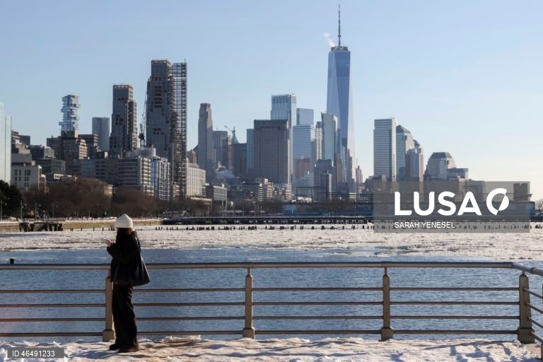 EUA: Gelo acumula-se no rio Hudson durante uma onda de frio em Nova Iorque