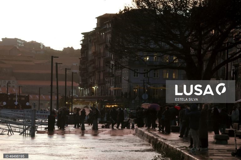 Rio Douro na zona da Ribeira no Porto