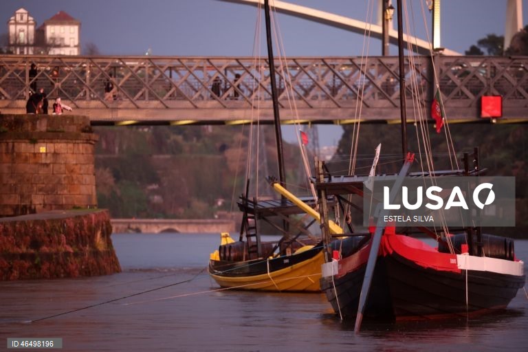 Rio Douro na zona da Ribeira no Porto