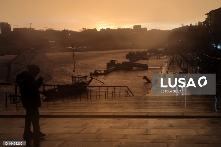 Rio Douro na zona da Ribeira no Porto