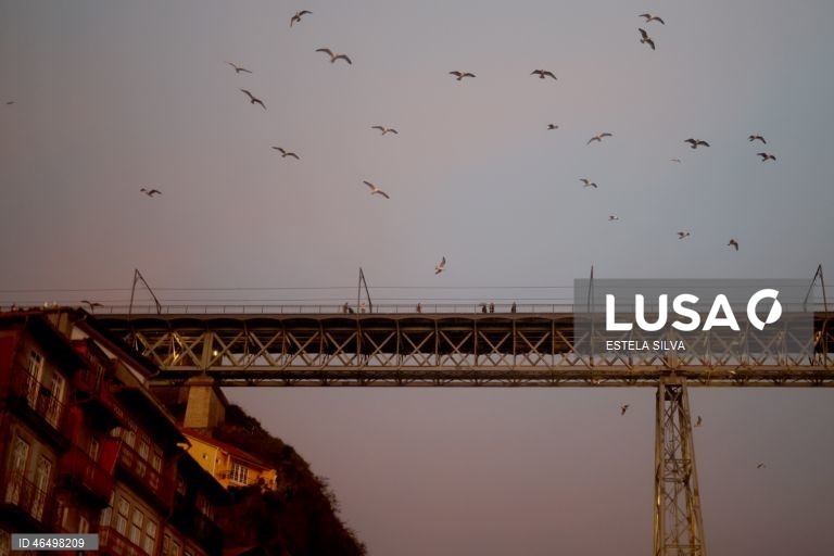 Rio Douro na zona da Ribeira no Porto