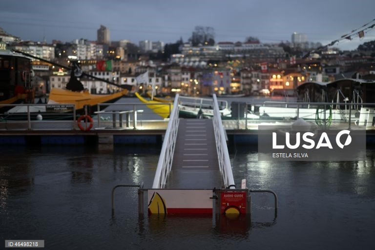 Rio Douro na zona da Ribeira no Porto