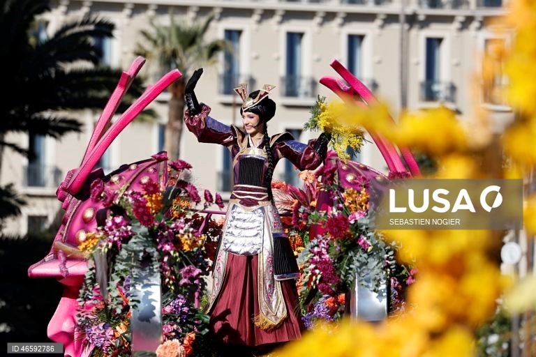 França: Desfile das Flores em Nice.