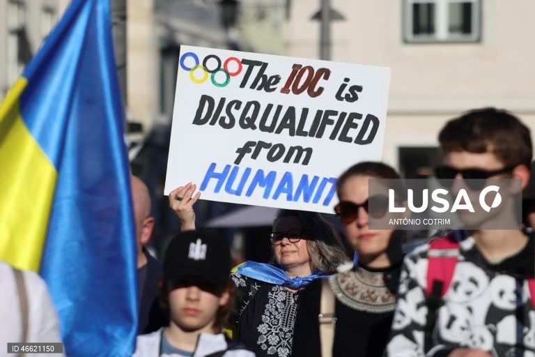 Lisboa: Marcha pela proteção das crianças ucranianas.