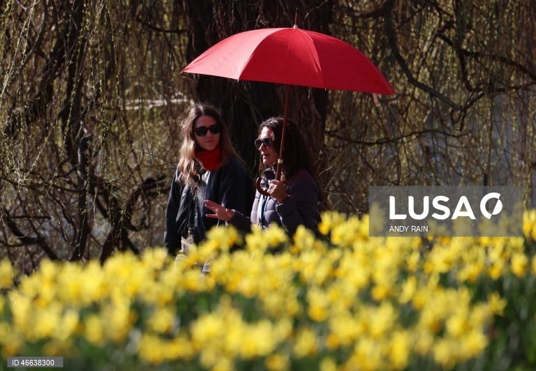 Reino Unido: Tempo primaveril em Londres