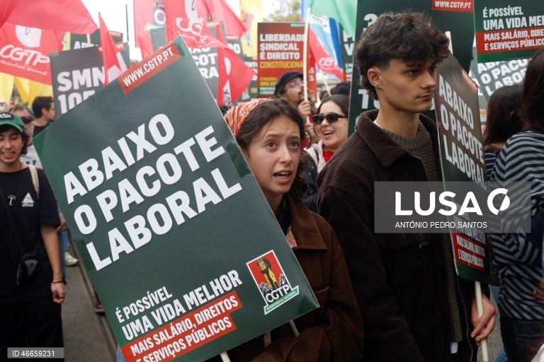 Manifestação nacional contra o anteprojeto do Governo de revisão da legislação laboral em Lisboa e Porto