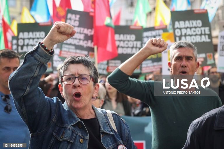 Manifestação nacional contra o anteprojeto do Governo de revisão da legislação laboral em Lisboa e Porto