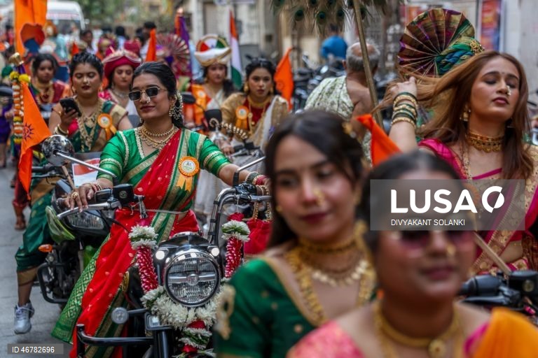 Índia: Procissão de Gudi Padwa que marca o Ano Novo de Maharashtra