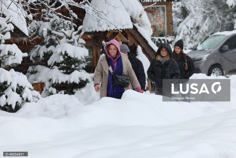 Polónia: Queda de neve em Zakopane