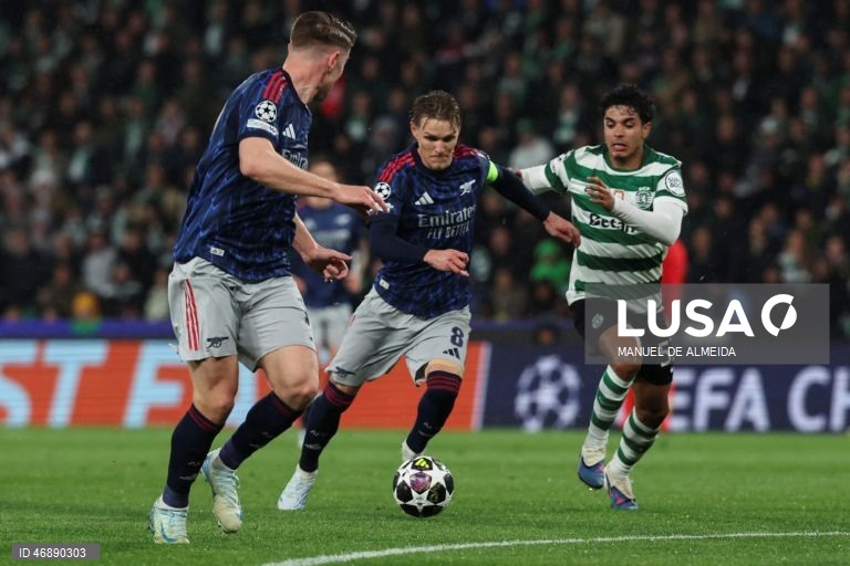 O bicampeão português Sporting perdeu hoje por 1-0 com o Arsenal, líder destacado da Premier League, em encontro da primeira mão dos quartos de final da Liga dos Campeões em futebol, no Estádio José Alvalade, em Lisboa.