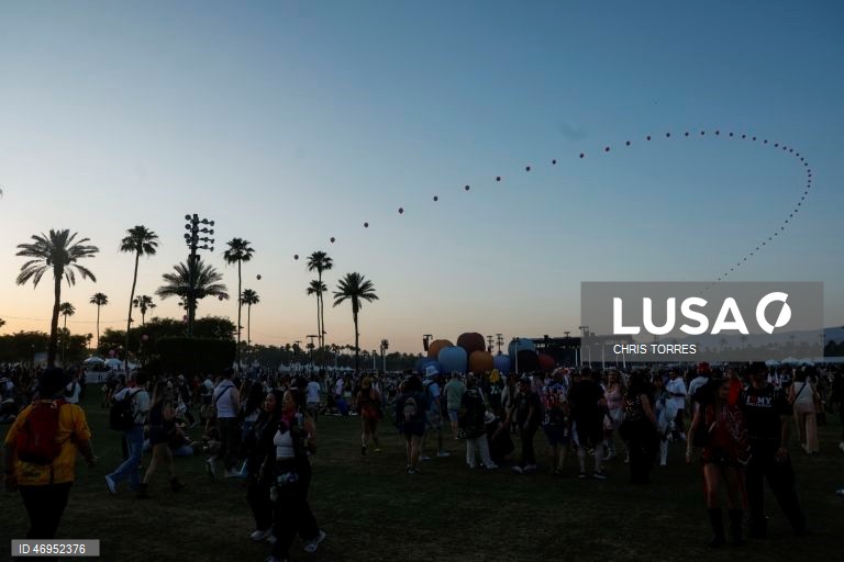 Primeiro dia do segundo fim de semana do Festival de Música e Artes de Coachella Valley de 2026, no Empire Polo Club, em Indio, Califórnia, EUA.