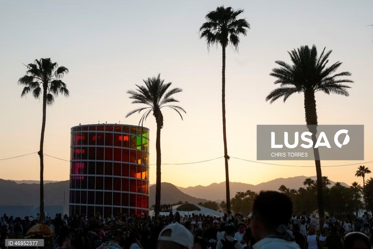 Primeiro dia do segundo fim de semana do Festival de Música e Artes de Coachella Valley de 2026, no Empire Polo Club, em Indio, Califórnia, EUA.
