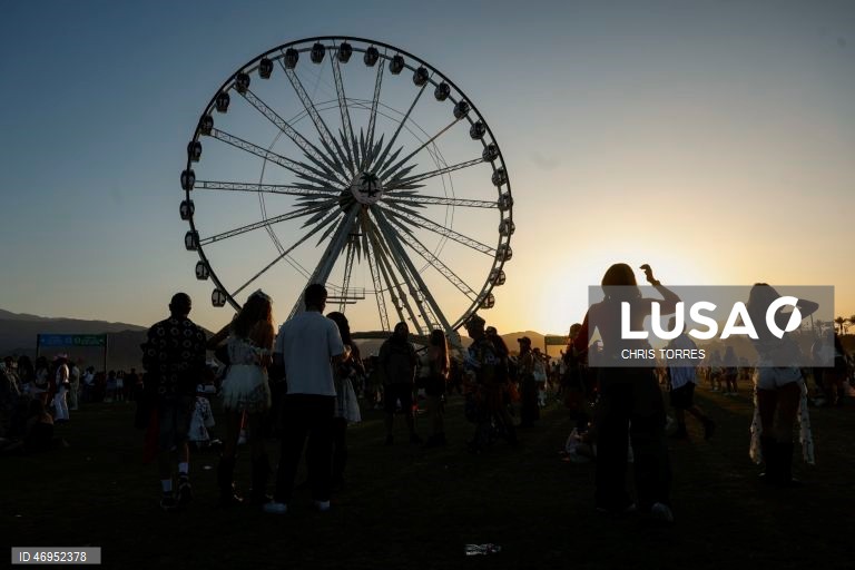 Primeiro dia do segundo fim de semana do Festival de Música e Artes de Coachella Valley de 2026, no Empire Polo Club, em Indio, Califórnia, EUA.