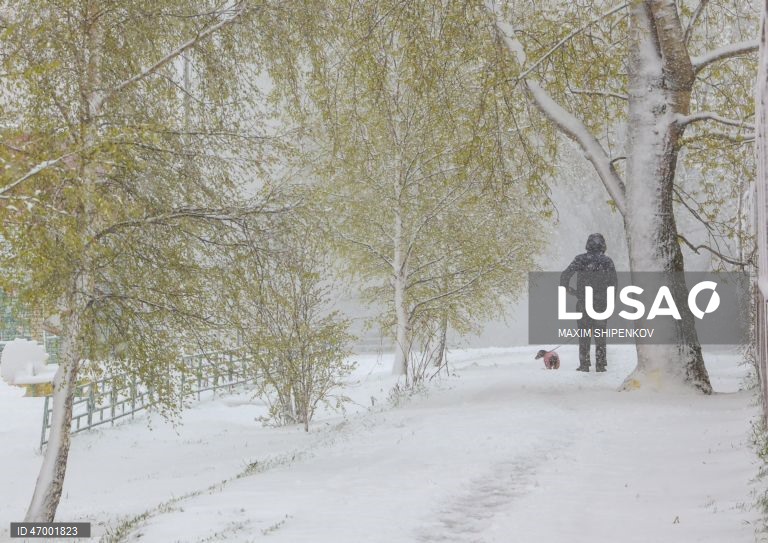 Rússia: Queda de neve em Moscovo