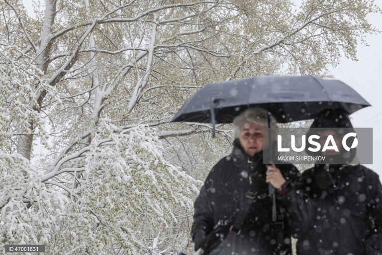 Rússia: Queda de neve em Moscovo