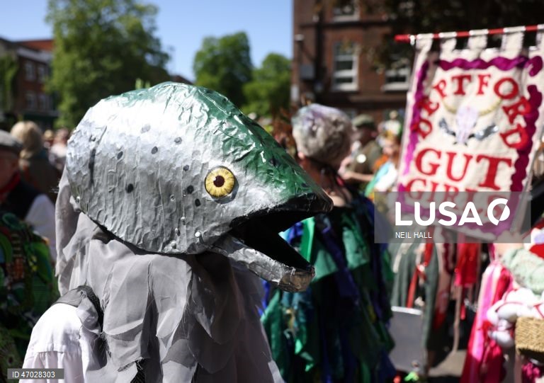 O «Jack in the Green» de Deptford celebra o 1 de maio em Londres.