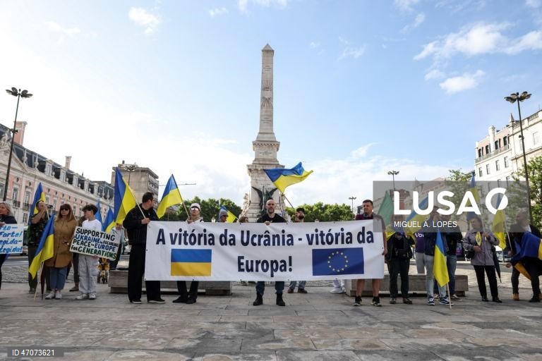 Marcha lenta de ucranianos em Lisboa