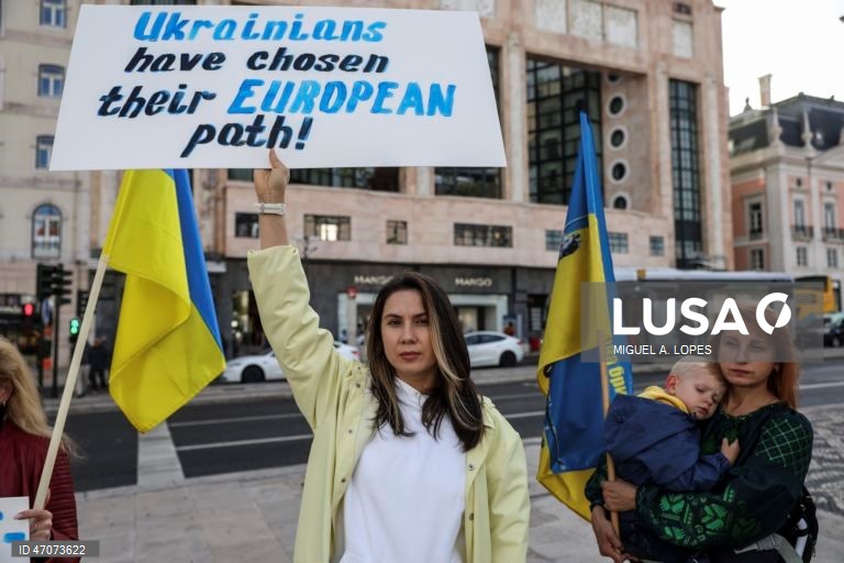 Marcha lenta de ucranianos em Lisboa