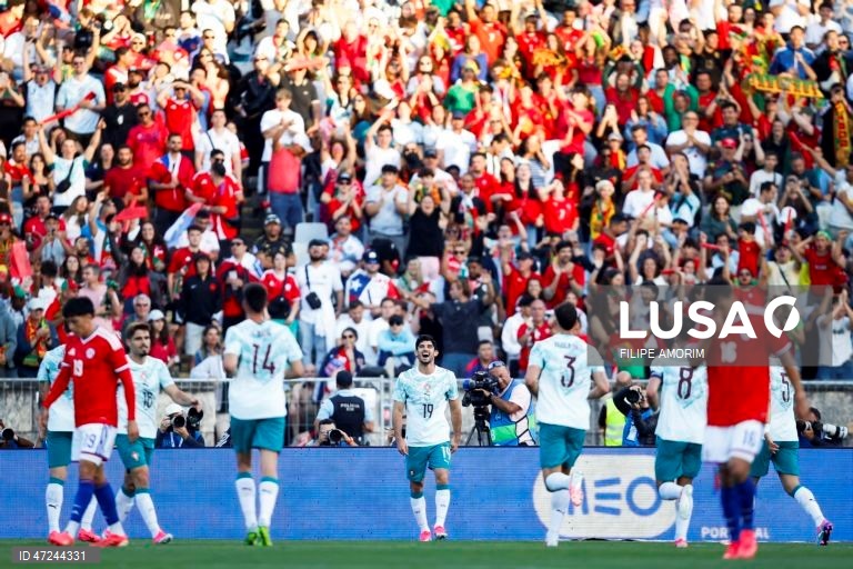 Portugal venceu hoje por 2-1 na receção ao Chile, num encontro de preparação para a fase final do Mundial de futebol de 2026, disputado no Estádio Nacional, em Oeiras, Lisboa.