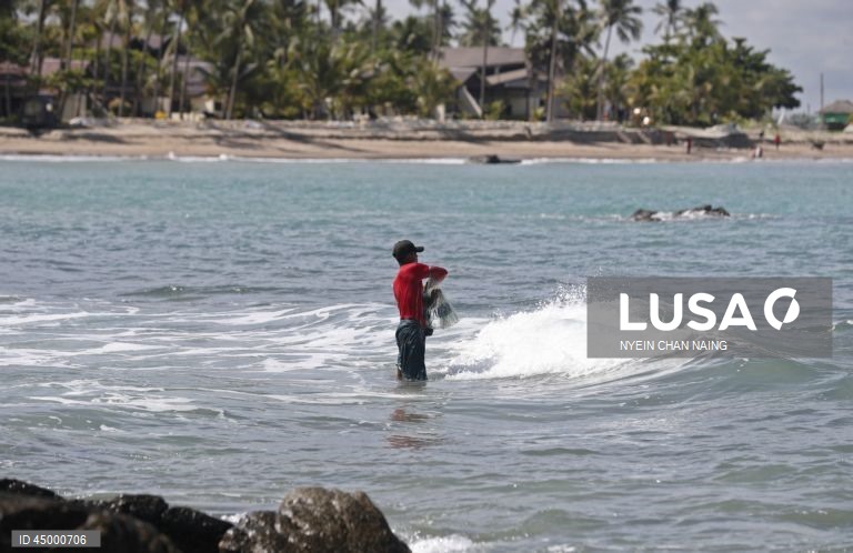 Myanmar: Vida quotidiana na praia de Ngwe Saung
