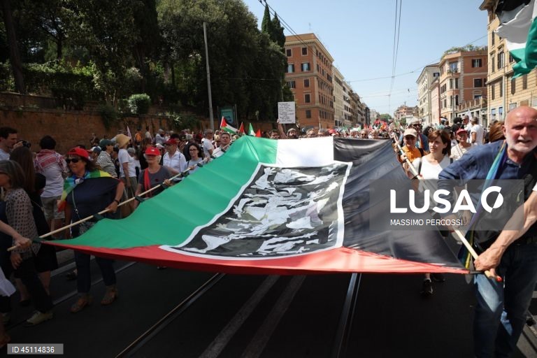 Roma: Partidos da oposição italianos organizam manifestação pró-palestina