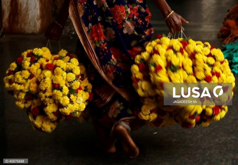 Bangalore: Preparações para o festival Diwali.
