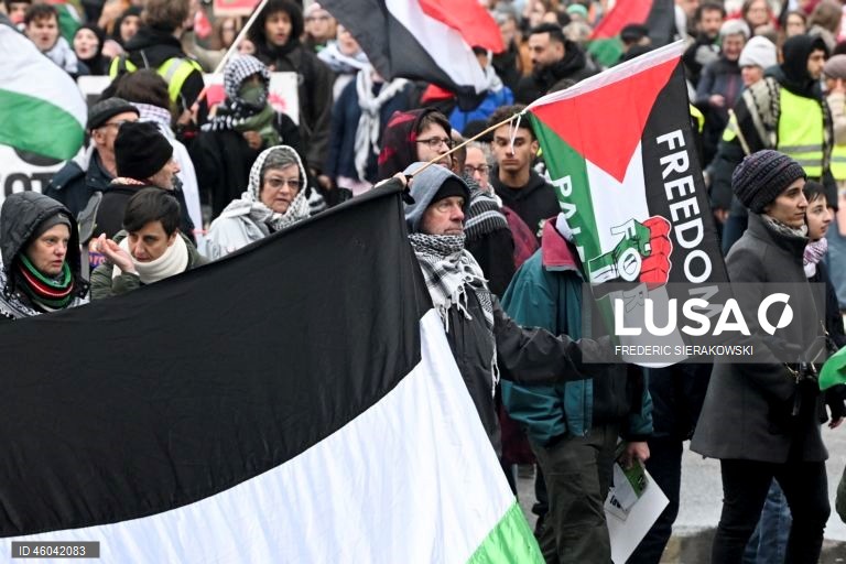 Bruxelas: Marcha nacional em solidariedade com o povo palestiniano.