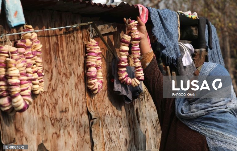 Índia: Mercado de rua em Srinagar na Caxemira indiana