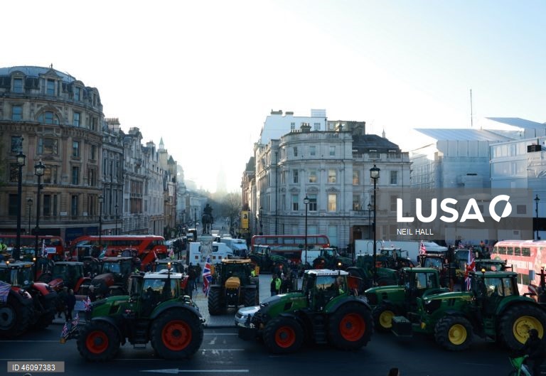 Reino Unido: Agricultores britânicos protestam no dia da apresentação do orçamento em Londres
