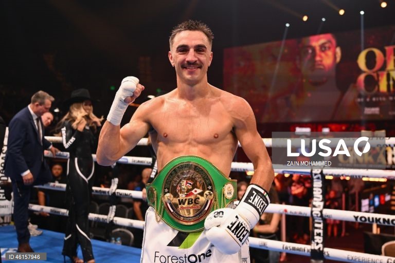 Jason Moloney, da Austrália venceu contra Herlan Gomez, das Filipinas, durante a luta pelo título WBC Australasian Bantamweight 2025 no Gold Coast Convention Centre, em Broadbeach, Austrália.