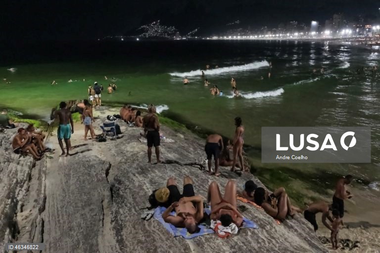 Brasil: praias do Rio de Janeiro ficam lotadas dia e noite, com calor recorde de 41 graus
