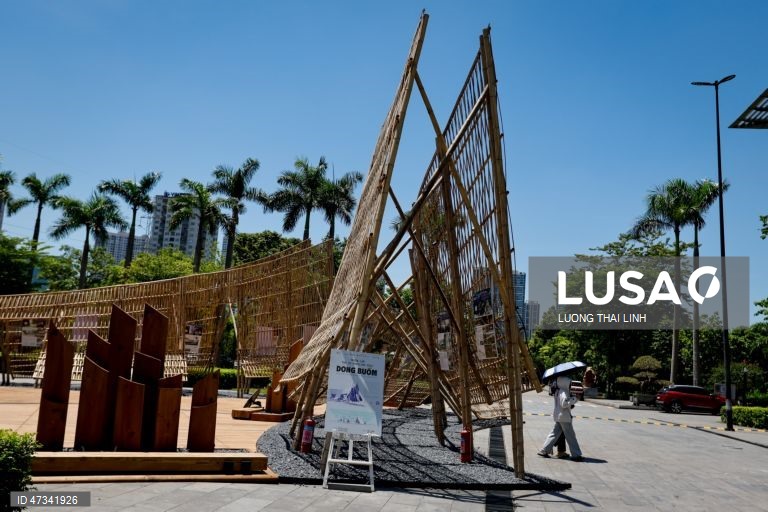 Vietname: Exposição de arquitetura em bambu em Hanoi