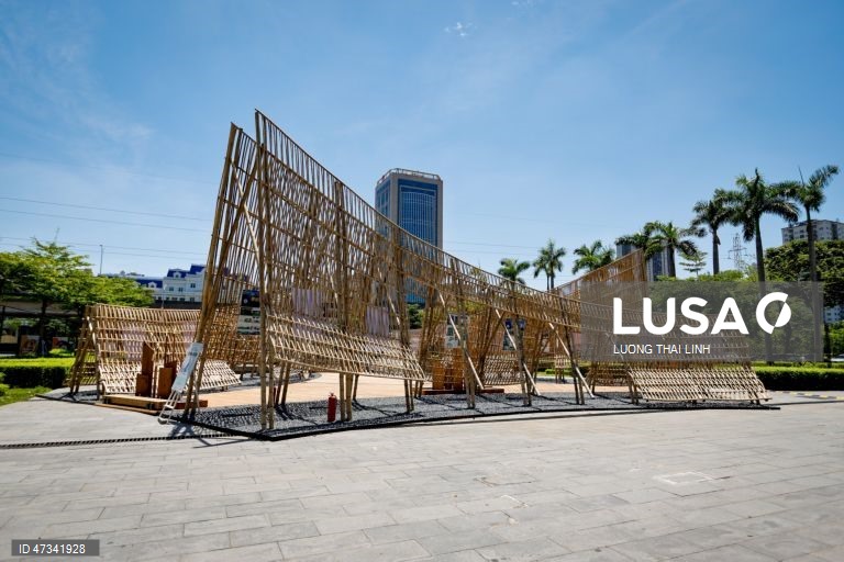Vietname: Exposição de arquitetura em bambu em Hanoi