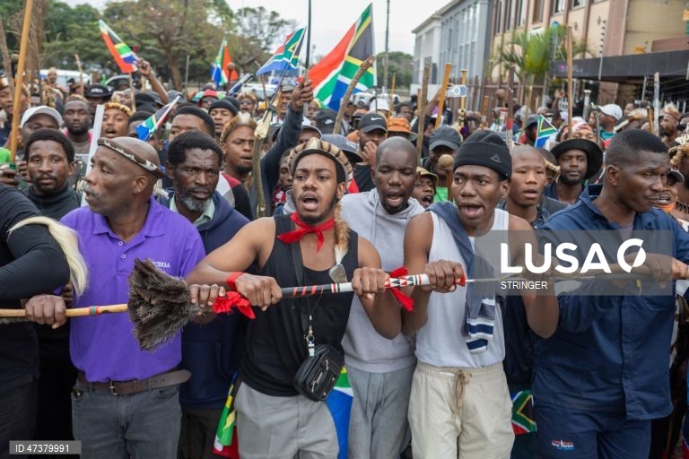 Manifestação anti-imigração em Durban