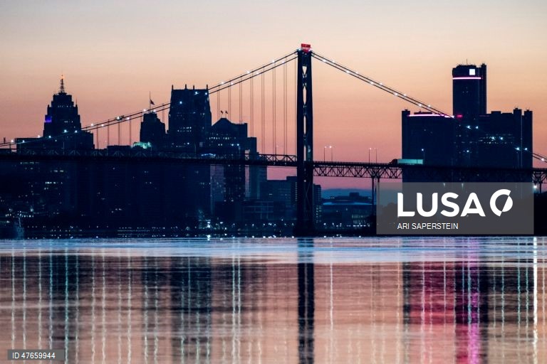EUA: Fronteira entre os EUA e o Canadá em Detroit